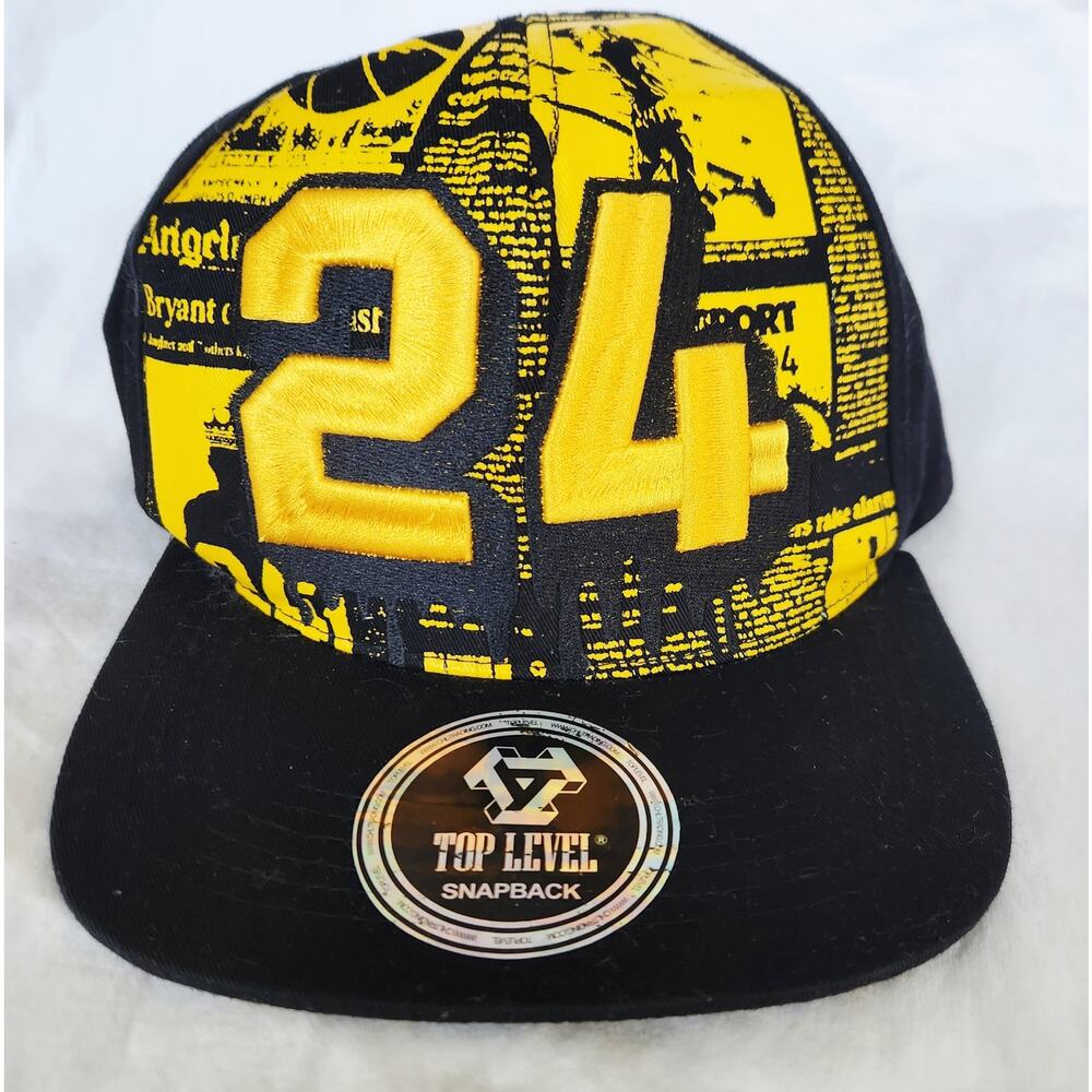 Top Level Number 24‎ Kobe Snap Back Hat Black/Yellow